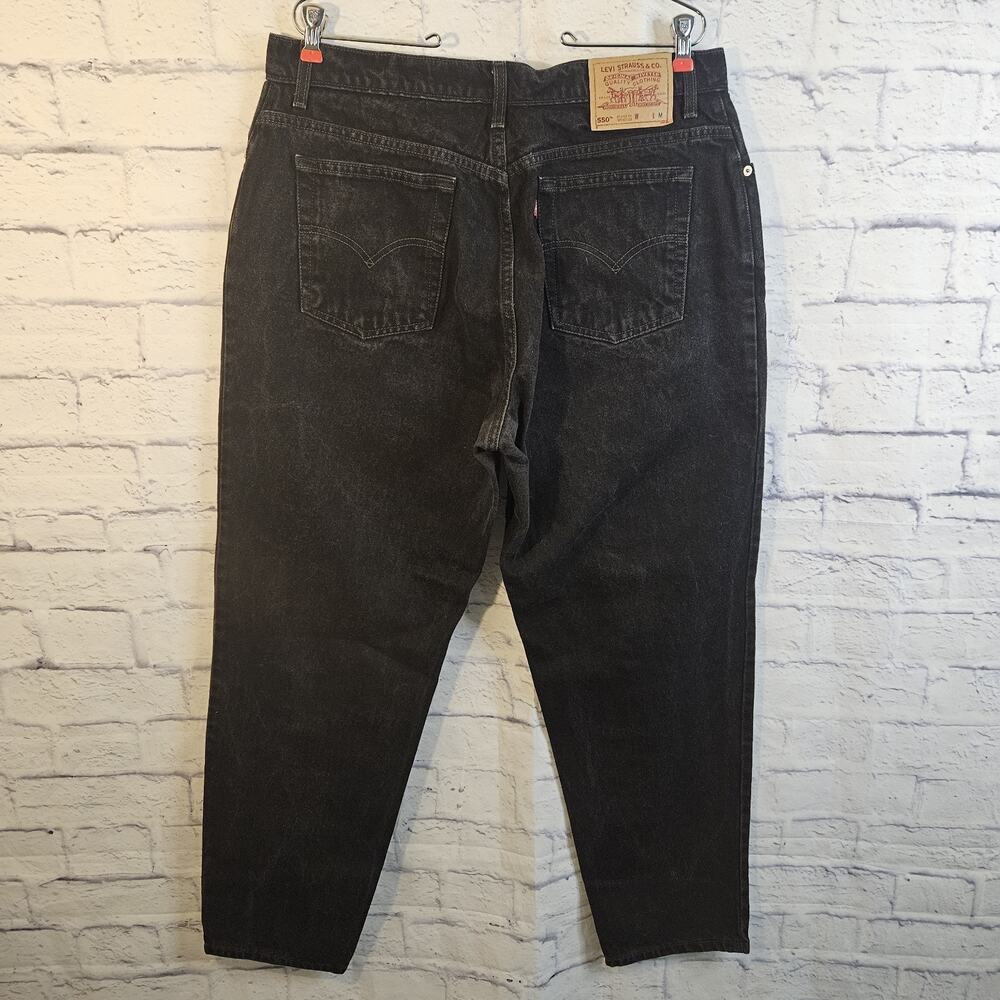VTG Levis 550 Jeans Womens 18 Black Relaxed Fit Tapered Leg High Rise Y2K 36x30 - Picture 4 of 8